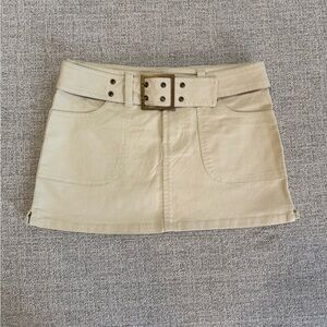 Cream Mini Skirt with Matching Belt